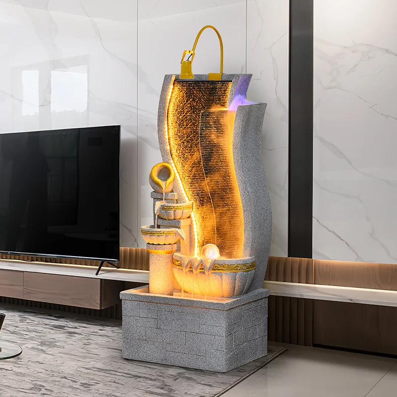 European Style Outdoor Water Fountain Garden Ornament Water Feature Decoration Creative Craft Home Figurines Waterfall Fountain