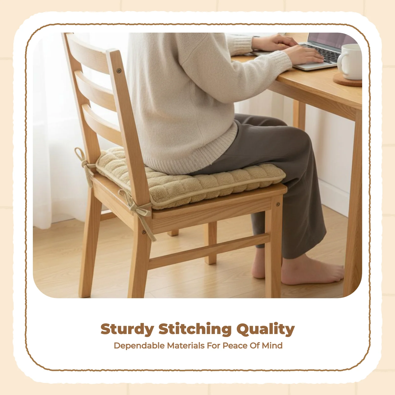 

Comfort Chair Pad, Thick Plush, Office & Dining, Non-Slip
