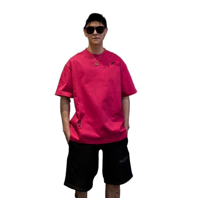 

American High-grade Short-sleeved T-shirt Men's Summer Cotton Round Neck Loose Hundred Matching Couple Half-sleeve T-shirt Top