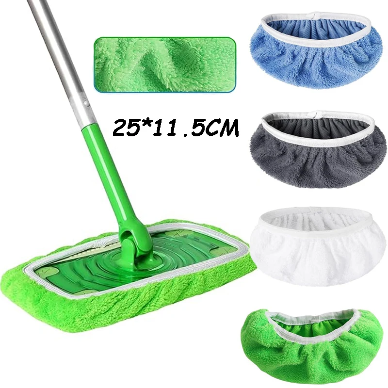 4 Peças de Refil de Mop de Microfibra Reutilizável Compatível com Swiffer Sweeper, Almofada Lavável para Mop Úmido de Dupla Função