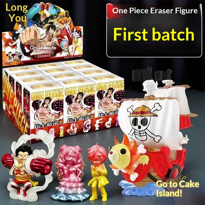 Kayou One Piece Blind box Rubber Figures Thousand Sunny One Piece Ship Figure Luffy Model Toy Birthday Gifts
