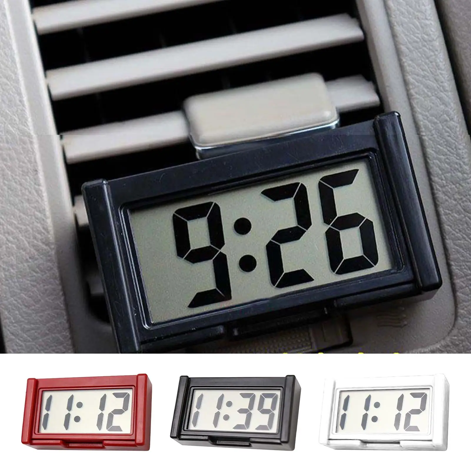 Small Digital Clock Large Screen Stick On Clock For Car Dashboard Durable Stick On Clock Portable Car Accessories For Car