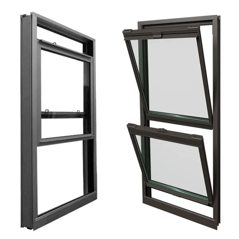 Modern up down sliding aluminium windows design double hung aluminium glass vertical sliding window