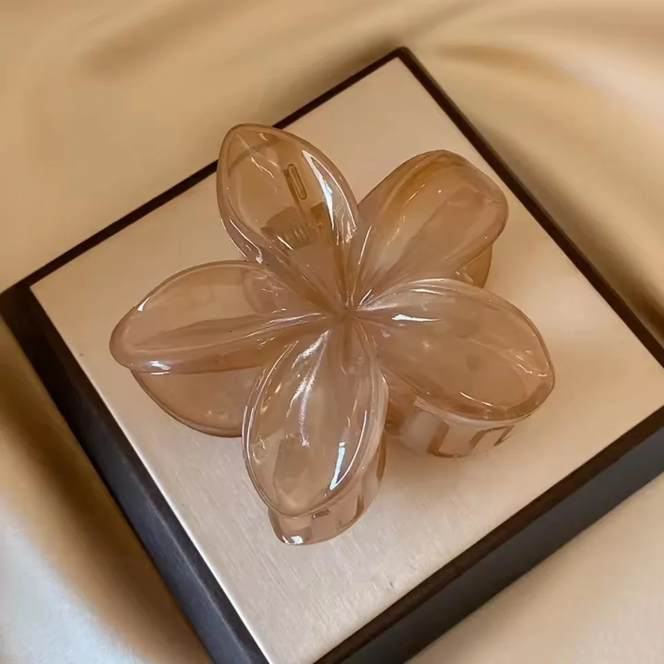 6 Stück Damen-Haarspangen im Meerjungfrau-Stil, Prinzessin, Ei, Blume, 20,3 cm, große Größe, braun, beige, Kopfbedeckung, täglicher Gebrauch, Pferdeschwanz, Hai-Clip – Detail 9