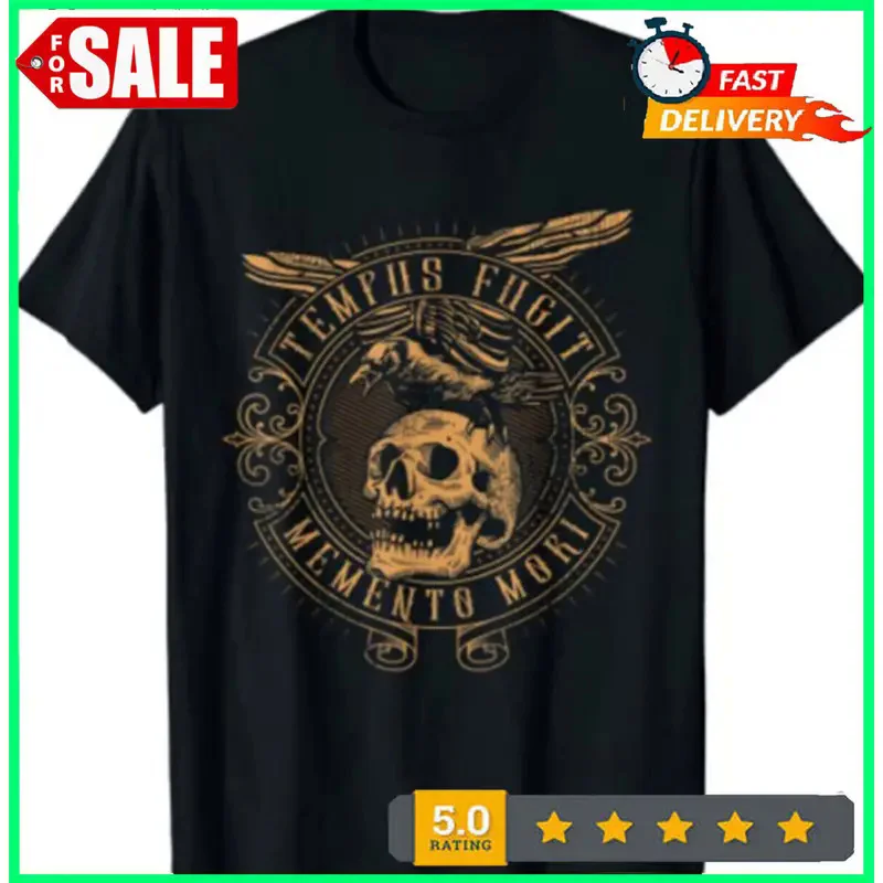 

Tempus Fugit Memento Mori Latin Phrase T-Shirt Size S-5XL