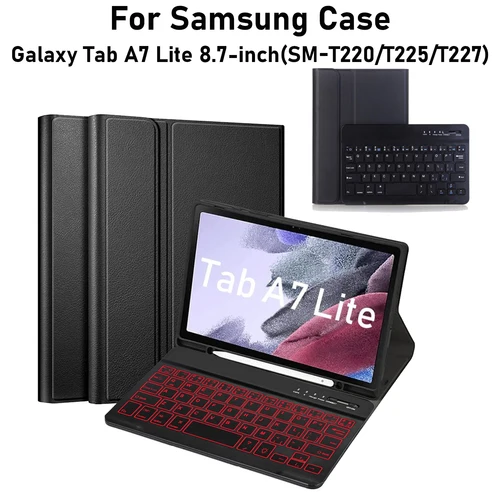 Imagen 1 del producto Funda para tableta Samsung Galaxy Tab A7 Lite de 8,7 pulgadas, funda con teclado para Samsung Galaxy Tab A7 Lite de 8,7 pulgadas SM-T220/T225/T227