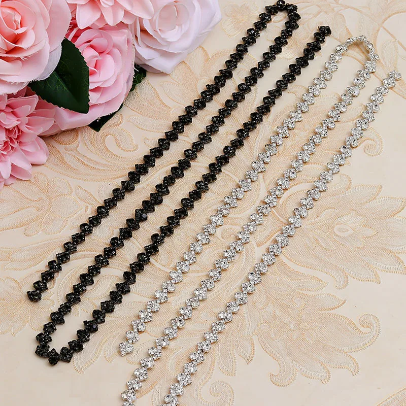 

Handmade DIY Rhinestone Bridal Chain Belt, Soldered Crystal & Pearl Wedding Jewelry Chains Dress Rhinestone Chains Accessories