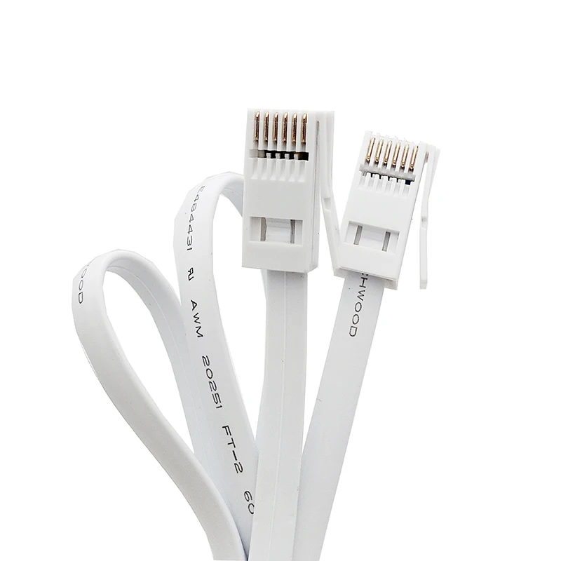 RJ11 6P4C RJ12 6P6C Złącze BT 6-rdzeniowy 4-żyłowy kabel z wtyczką telefoniczną UK BT Kabel z gniazdem Biały