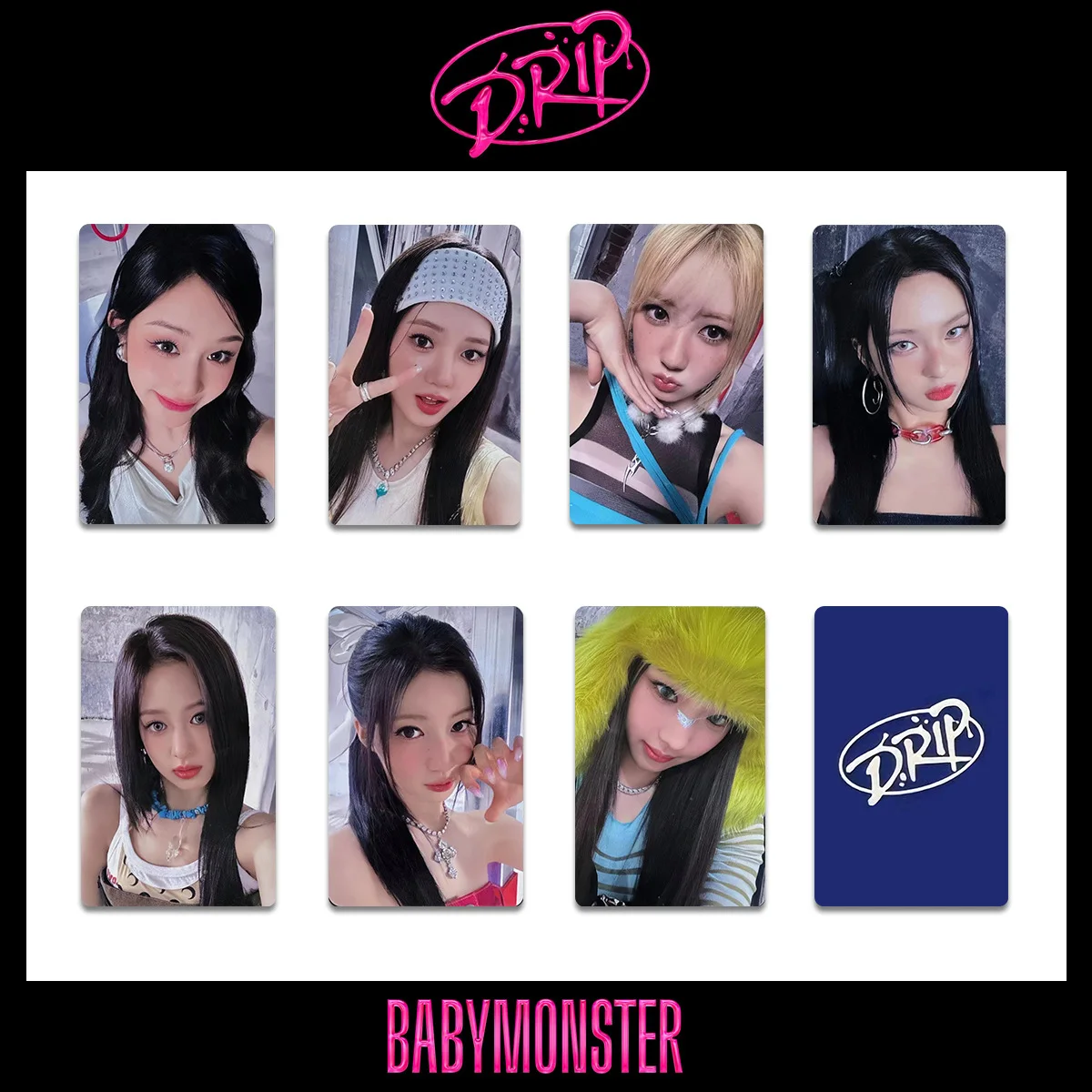 7Pcs/Set BABYMONSTER Idol New Album DRIP Lomo Cards HARAM AHYEON RORA ASA RUKA CHIQUITA PHARITA HD Printd Photocards Fans Gifts