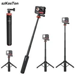 Longo Telescópico Selfie Stick, impermeável, aperto de mão para Insta360 X3 X4 GoPro 12 11 10 9 8 AKASO SJCAM DJI OSMO Action 3 4