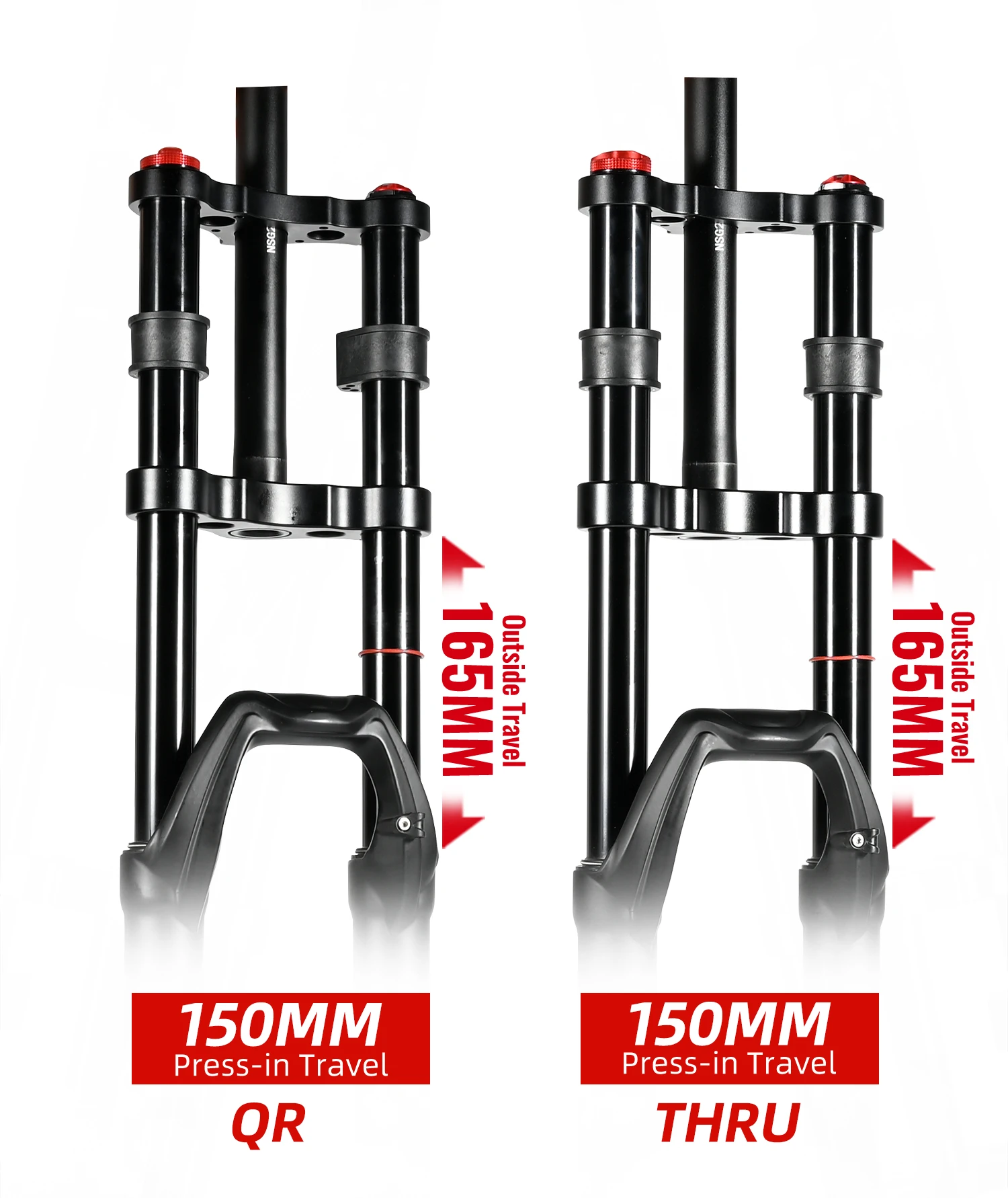NanLio Doppelschulter-Schnee-Vorderradgabel 27,5 Zoll / 29 * 2,5 Zoll MTB-Gabel 150 mm Reise-Luftversorgungs-Fahrradgabel E-Bike-Gabel 15/9 mm – Detail 18