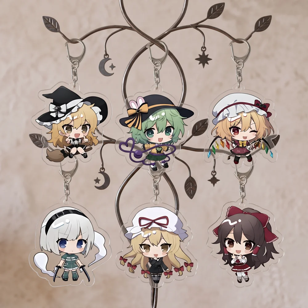 6cm Acrylic Keychain Anime Touhou Project x BOOKOFF Collab Remilia Sakuya Sanae Chibi Bag Charm Pendant Fans Gift