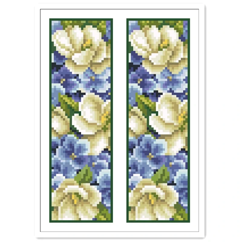 Magnolia patterns on both sides bookmarks cross stitch kit counted 18ct 14ct Plastic Fabric needlework embroidery Craft kit