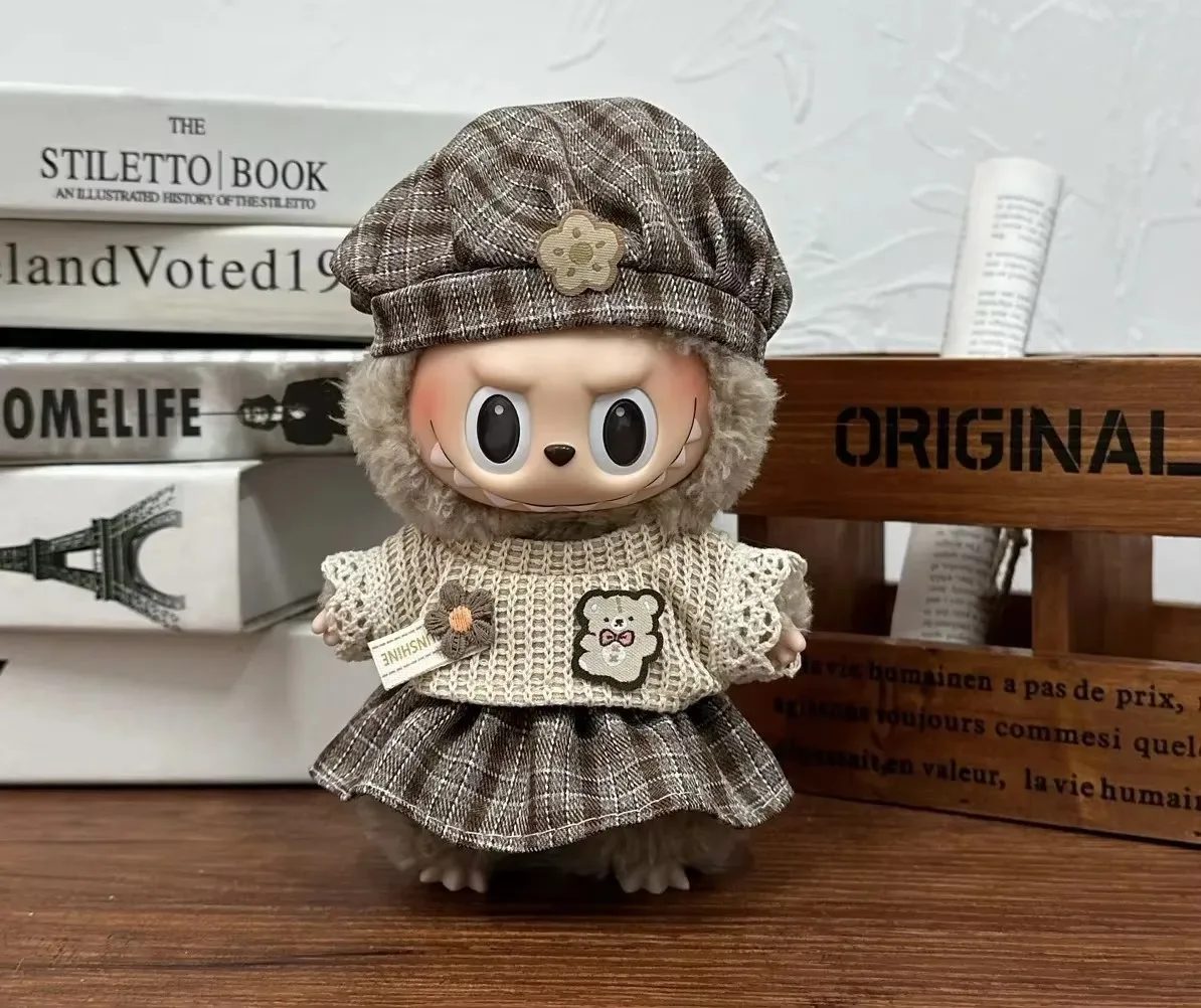 17 سنتيمتر Labubu Ropa ألعاب من نسيج مخملي أنماط متعددة مجموعة الملابس Labubu الزي اكسسوارات العصرية اللعب Labubu الملابس