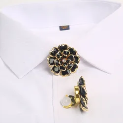 2pcs Button Covers For Shirt Acrylic Camellia Rhinestone Cufflinks Button Clip Fashion Resin Flower Button Clothing Accessories
