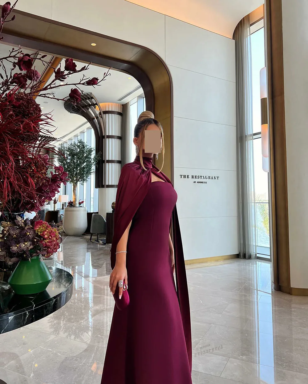 Msikoods Saudi Prom Dresses 2024 Arabic Elegant Evening Party Dress Long Sleeves Pleats Formal Dress Mermaid Women Guest Gown