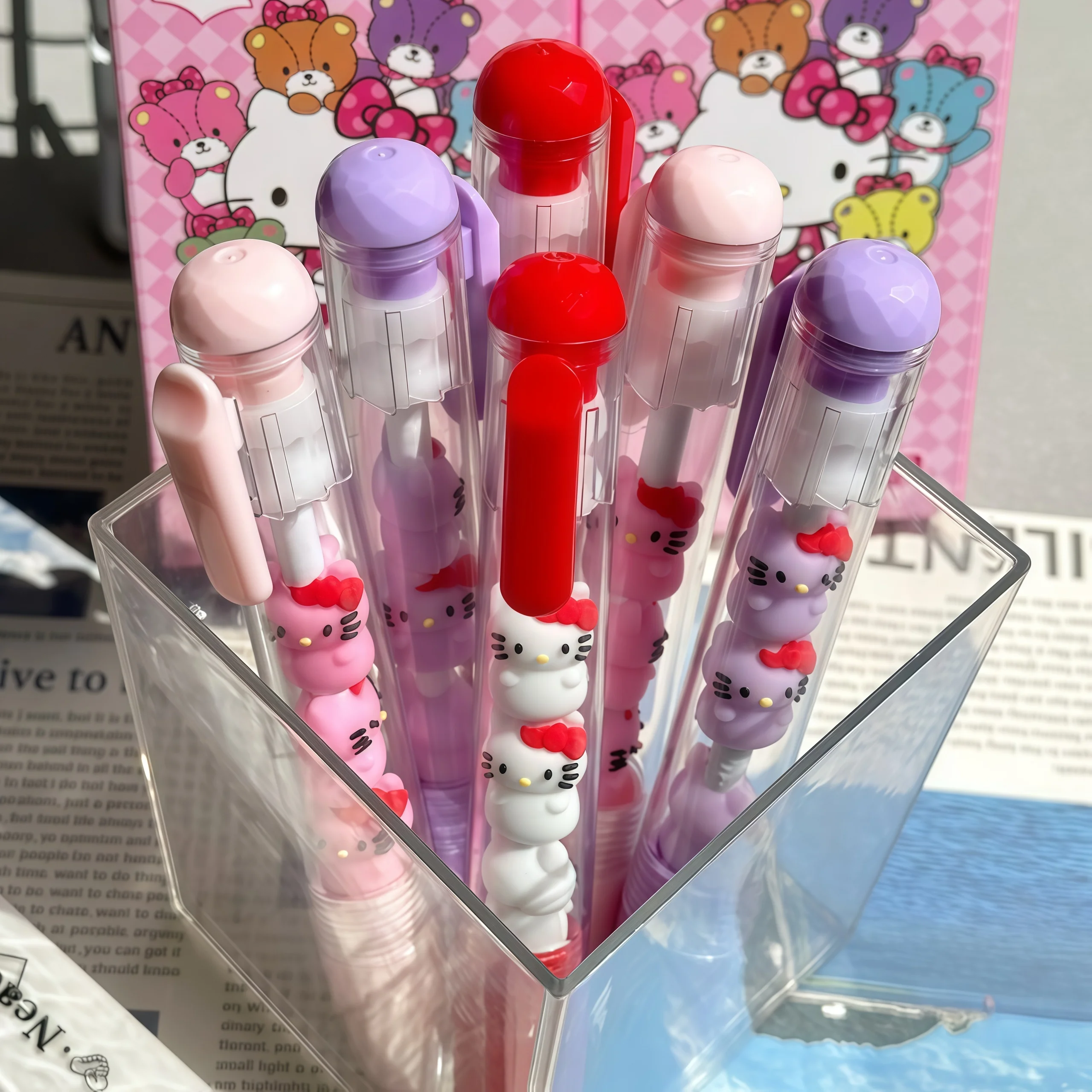 3 قطعة/المجموعة سانريو جل القلم مرحبا كيتي طالب امتحان القلم سريعة الجافة مكتب قلم توقيع اللوازم المدرسية القرطاسية جائزة