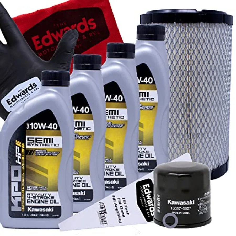 

Edwards Oil Change Kit for 2020-2022 Kawasaki Teryx KRX 1000 Side by Side UTV with Air Filter Replacement Complete Maintenance