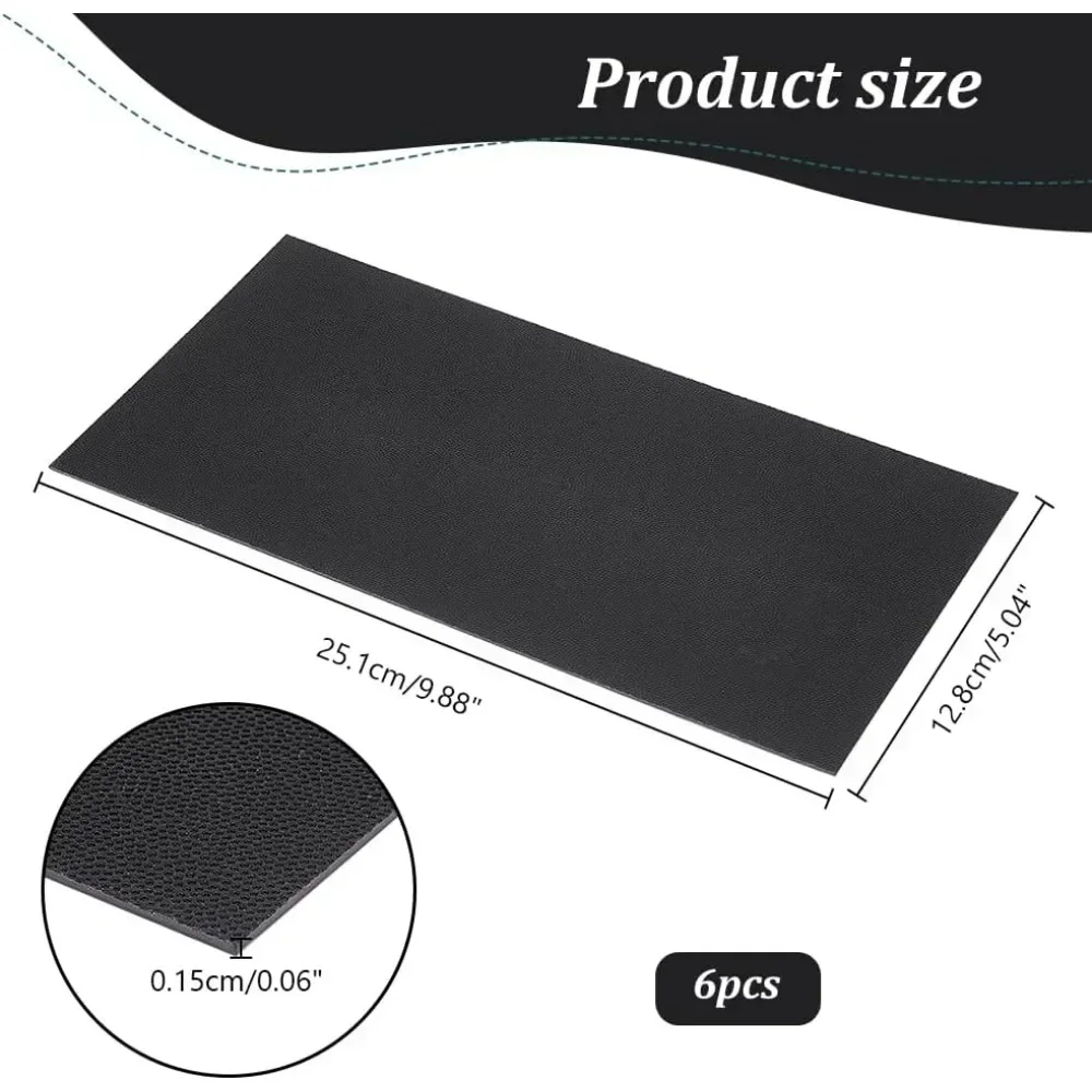 6pcs Black Handbag Base Shaper 9.8 x 5 Inch Bag Purse Bottom Insert Plastic Bag Stabilizer Bag Liner Board Rectangle Sheet