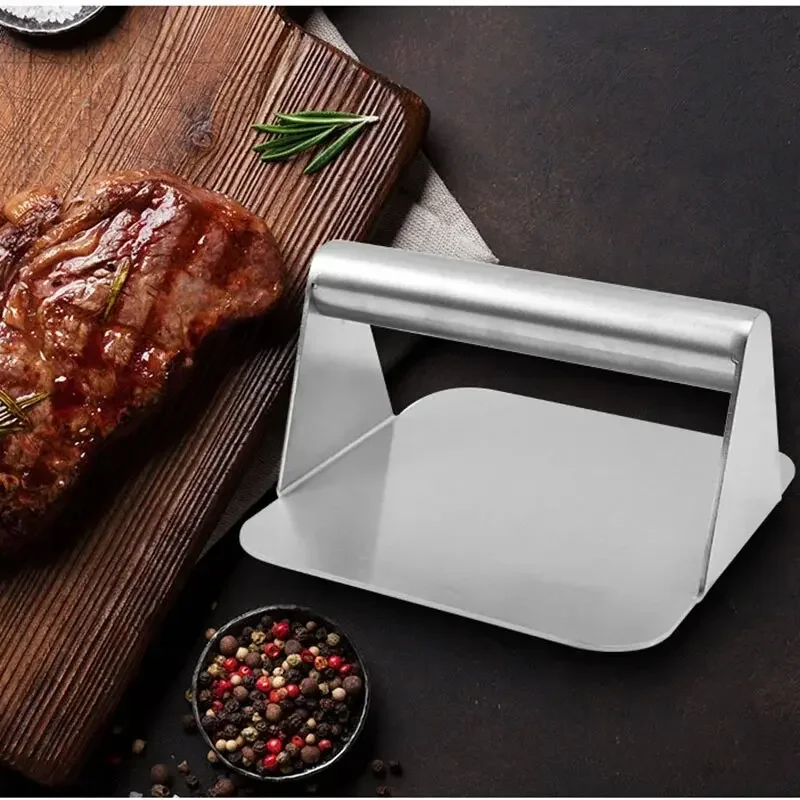 1pc Stainless Steel Hamburg Meat Press Professional Square Press Non-Stick Patty Press Easy Clean for Meats Kitchen Accessories