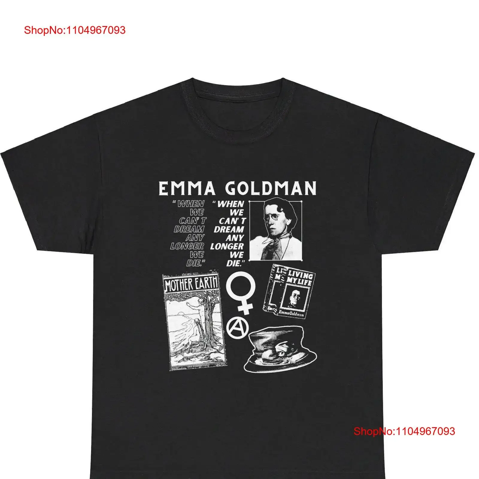 

Emma Goldman Quote T Shirt Anarchafeminist anarchism feminism feminist radical militant mother earth living my life vintage