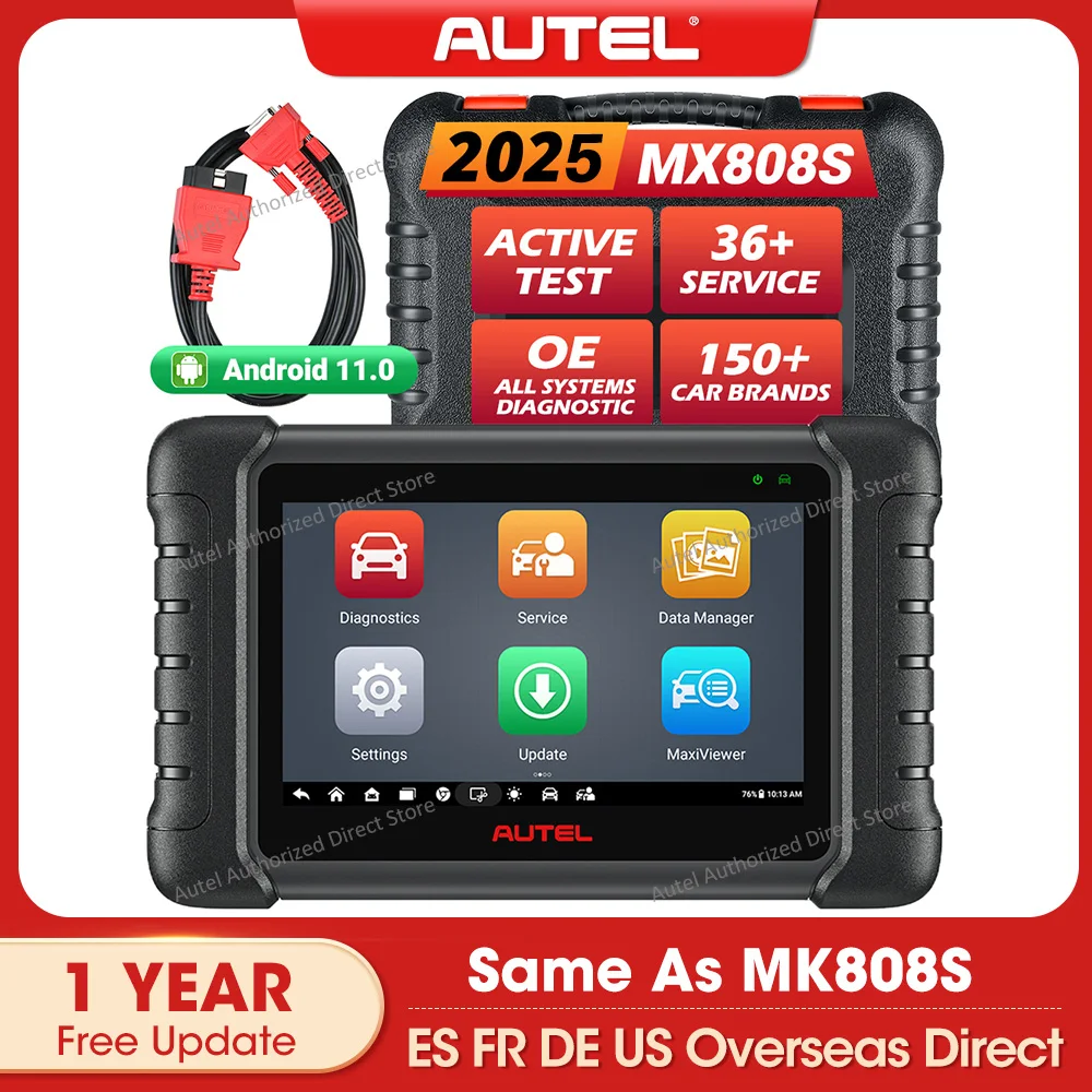 Autel MaxiCheck MX808S Scanner OBD2 Code Reader Bidirectional Scan Tool All Systems Diagnostics 2025 US Version of MK808S/MK808Z