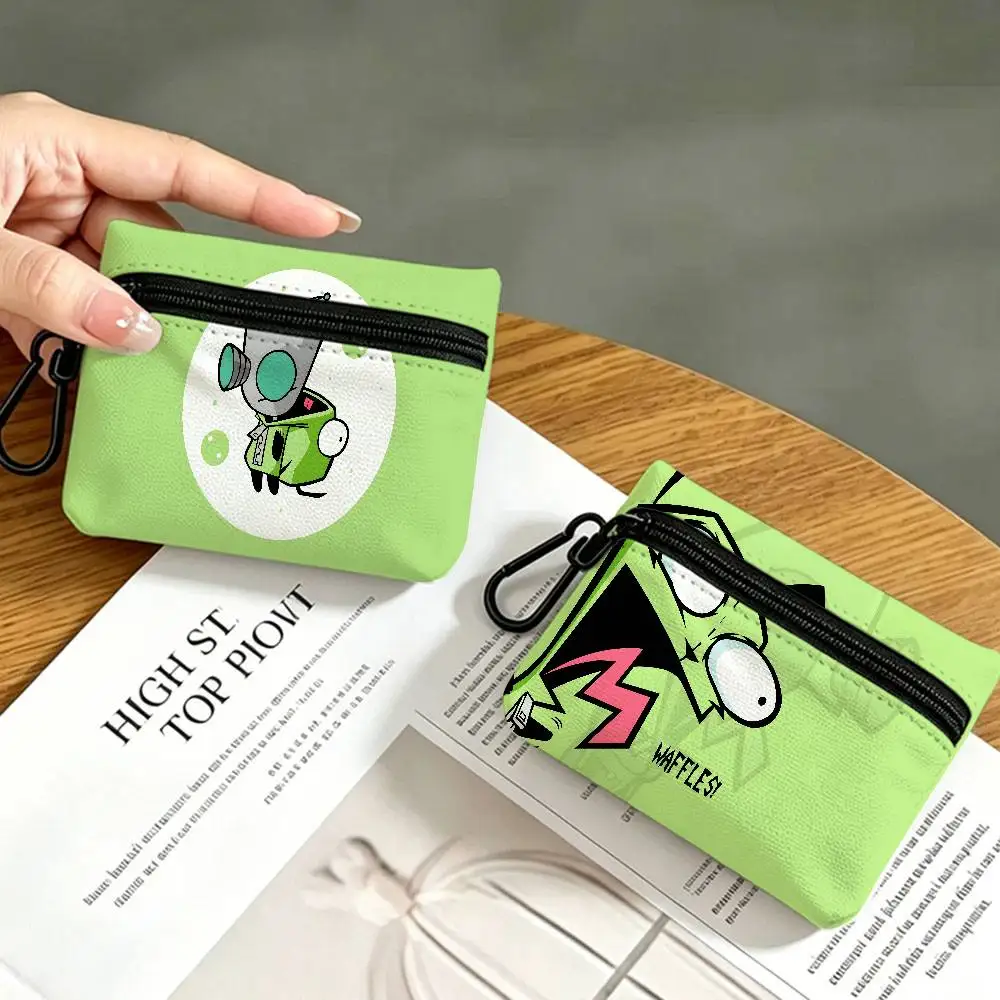 Bizarre FUN I-Invader Zim Wear-resistant Oxford Cloth Coin Purse Portable Backpack Hanging Card Storage Bag