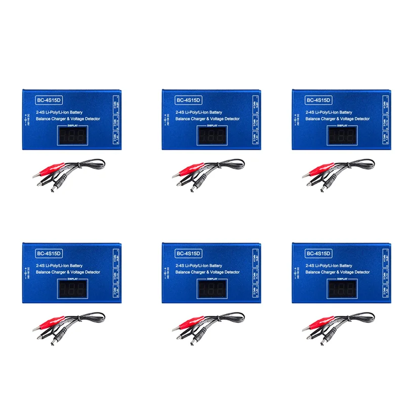 

【Flash-Sale!】6X BC-4S15D Battery Lipo Li- Balance Charger Voltage Detector LCD Digital Display Balance Charger For RC Battery