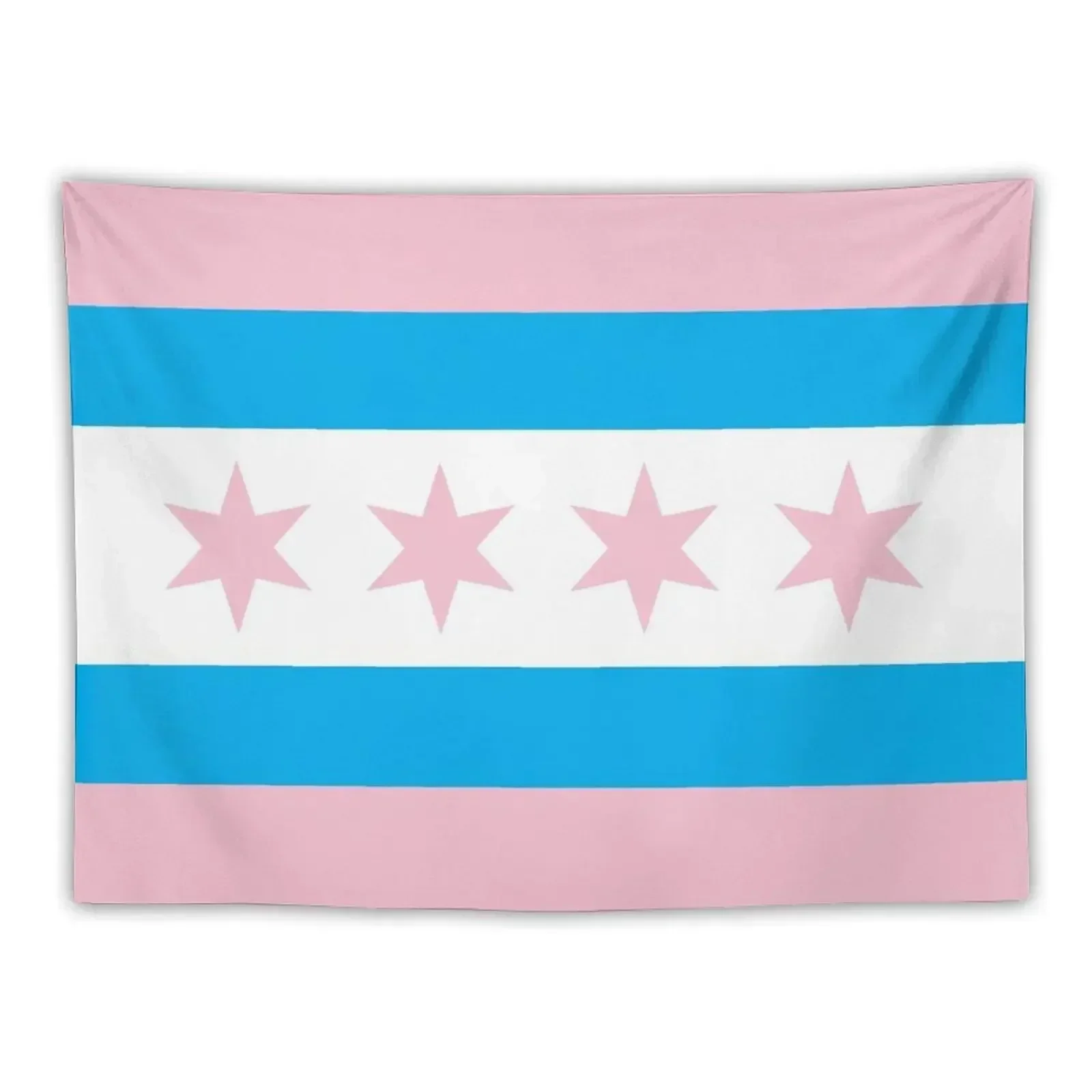 

Trans Pride Chicago Flag (All Over) Tapestry Room Design Bedrooms Decor Outdoor Decoration Wall Coverings Tapestry