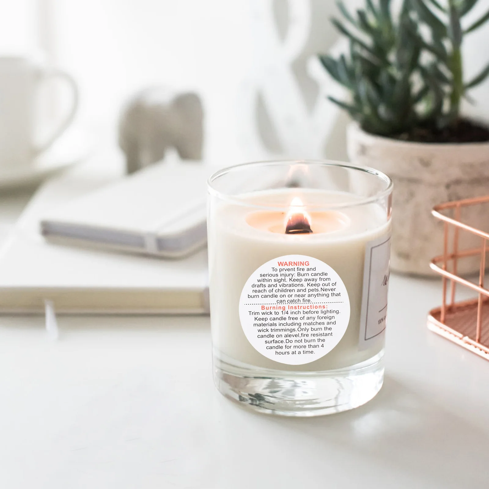 10 Sheets High Temperature Warning Stickers Safety Labels Round Flat Stickers for DIY Making Warning Sticker