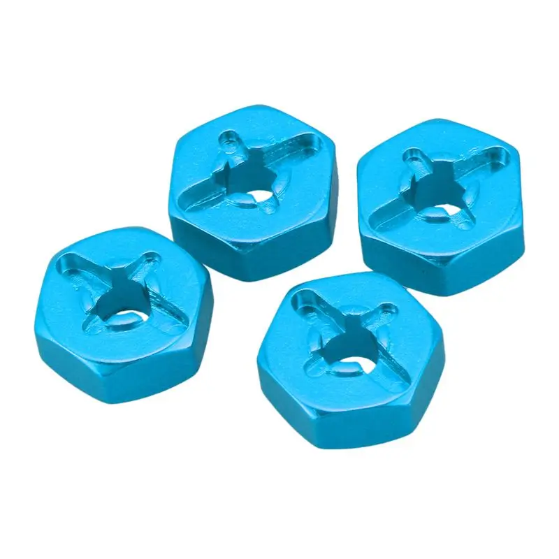 BEDW-40X Aluminum Alloy 12Mm Combiner Wheel Hub Hex Adapter Upgrades For Wltoys 144001 1/14 RC Car Spare Parts,Blue