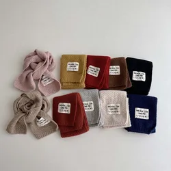 Fashion Kids Scarf With Label 2023 Children's Wool Knitted Scarves For Boys Girls' Winter Warmth Neck Protection Knitted Scarf