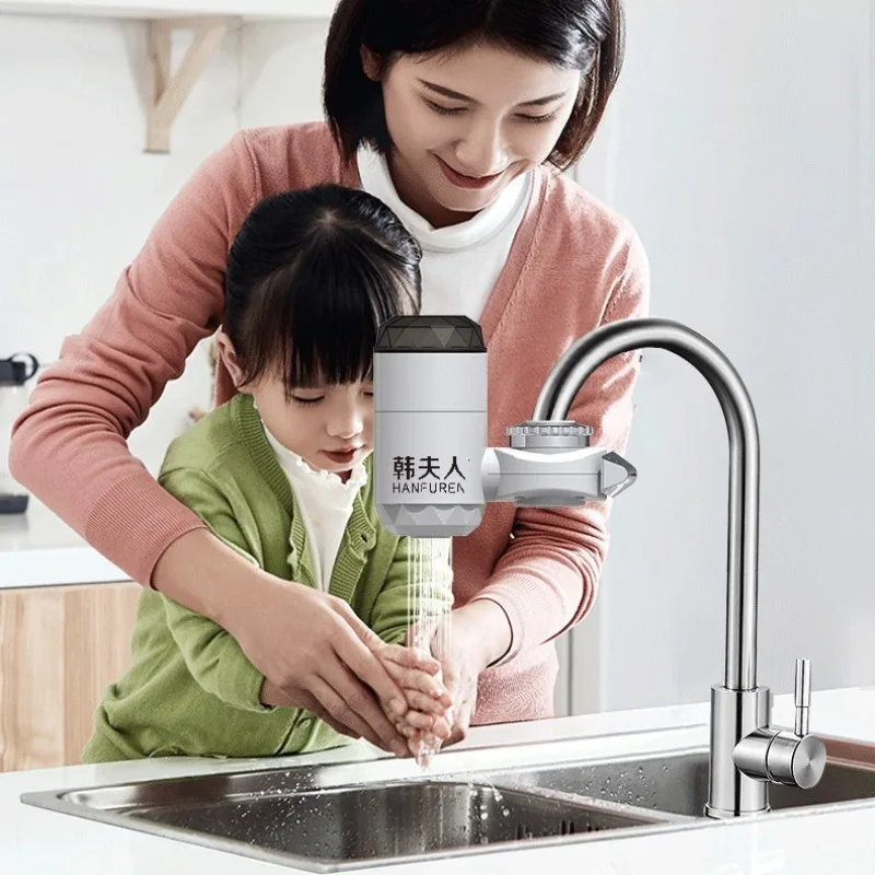 Household Electric Faucet Heater Kitchen Quick Heated Hot Cold Countertop Basin Faucet Accessories Modern Bathroom Fixture