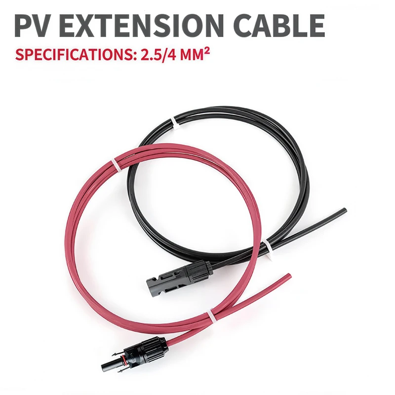 

Solar Panel Wire PV1-F 4/2.5 mm² 10/12AWG Copper Wire Waterproof PV Connectors for Photovoltaic Systems 1/3/5m Extension Cable