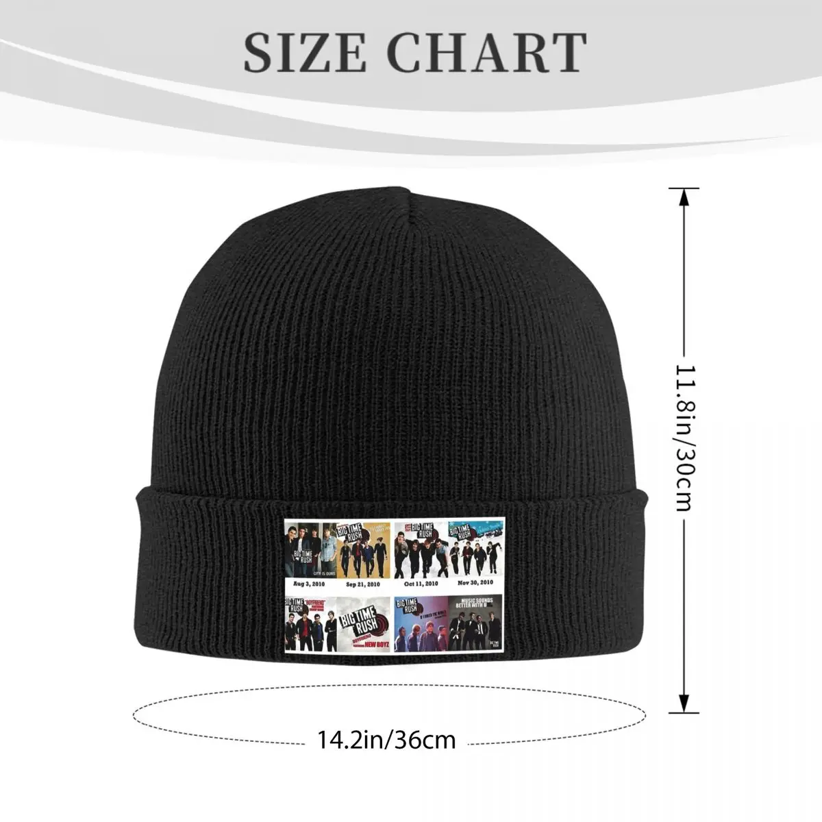 Big Time Rush Band Famous Pictures Logo Warm Knitted Cap Hip Hop Bonnet Hat Autumn Winter Outdoor Beanies Hats for Unisex Adult