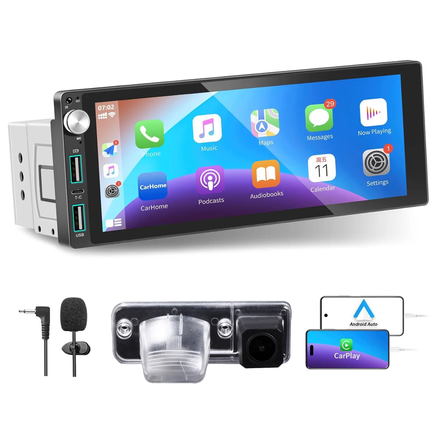 

Автомагнитола Android с Bluetooth, Wi-Fi, CarPlay, GPS-навигацией и камерой заднего вида AHD для VW Transporter, Caravelle, Multivan, T4, Kasten Van