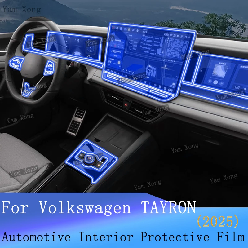 

Auto navigation screen protective For Volkswagen VW TAYRON Full set interior Film Center Console Transparent Anti-Scratch Film