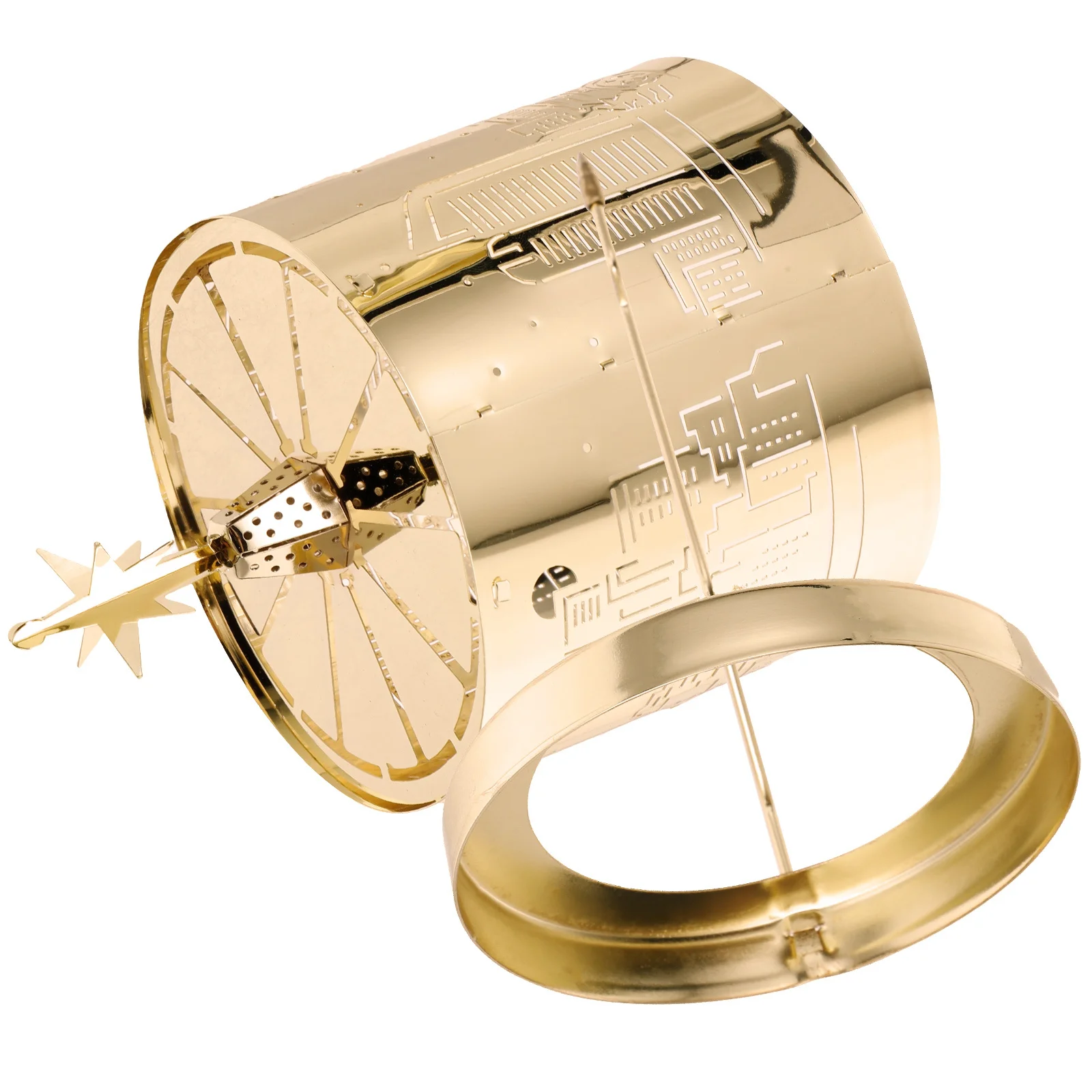 

Golden Rotating Holder 84mm Tea Light Stand for Romantic Dinner Party Decor Home Accessories Carousel Metal