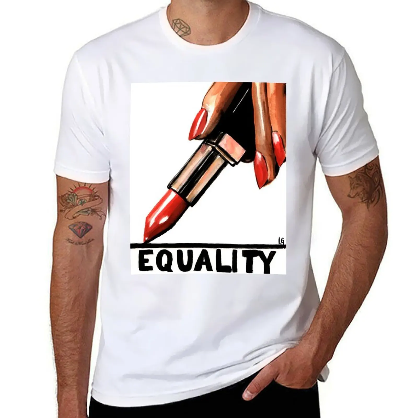 

GIRL POWER LIPSTICK T-Shirt funny t shirts man cotton t shirt pack t shirt man casual T-shirt