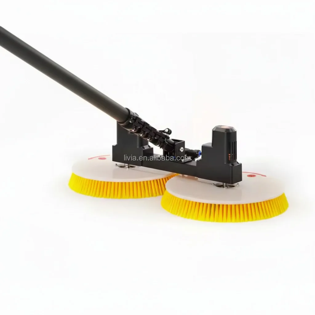 

Портативная щетка для чистки солнечных панелей для дома и полевых работ, с телескопической ручкой и двумя поворотными головками