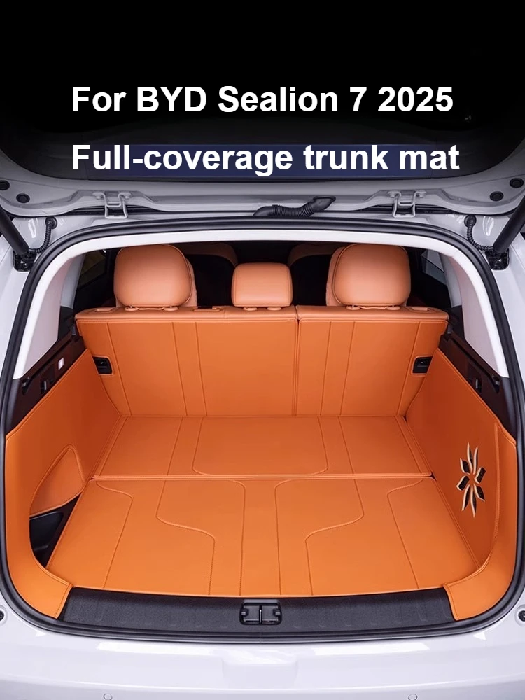 

Для BYD Sealion 7 2025 коврик в багажник с полным покрытием, кожаный водонепроницаемый защитный коврик, модификация, аксессуар