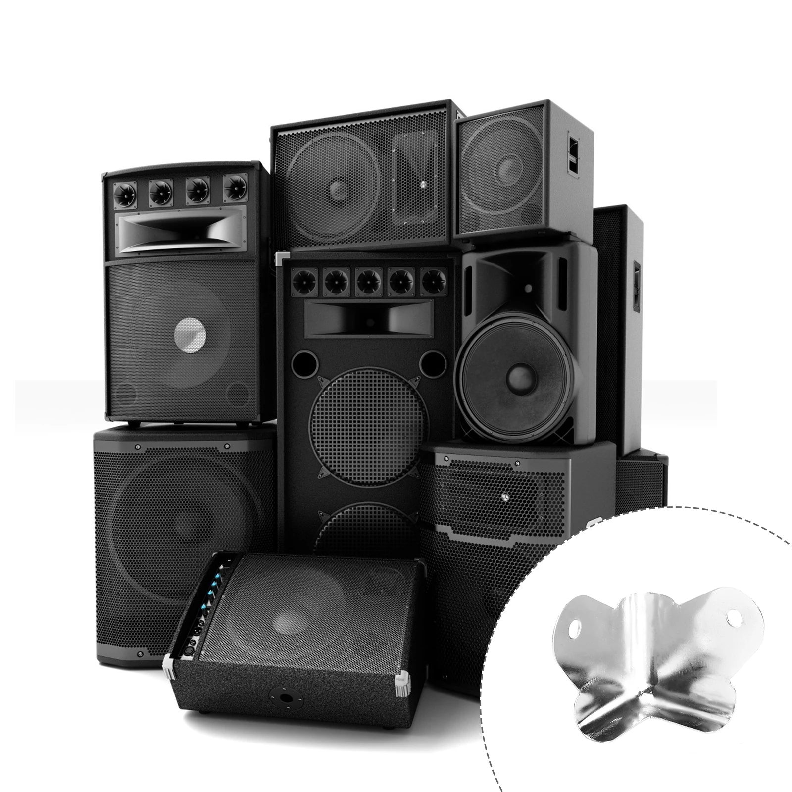 

24 Pcs Speaker Corner Protector Iron Amp Corners Case Silver Cabinet Edge Guard