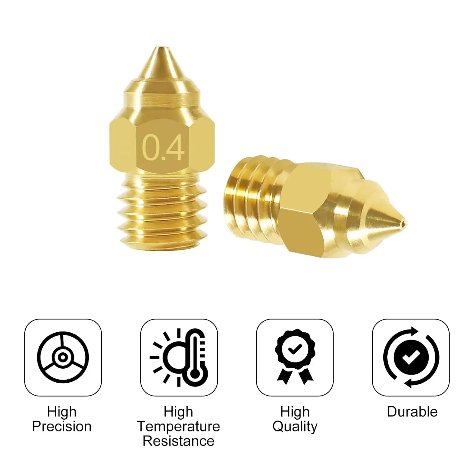 

12pcs CR-6 SE MK Brass Nozzle 0.4mm Upgrade for Ender-3 Serise/Ender-5 Series/Ender 3 Neo Series，for Sprite Extruder Nozzle/Ende