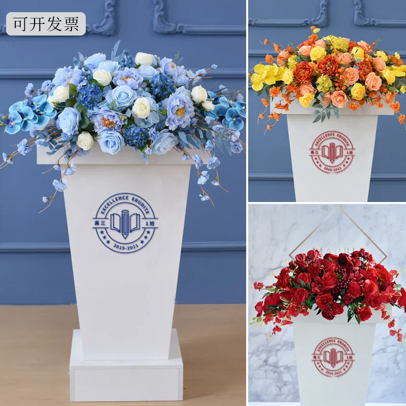 

Artificial flowers for conference tables, podium floral arrangements, and speech stands