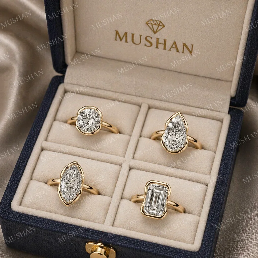 Anillo de Plata de Ley 925 con Diamante Moissanita de 2ct Color D, Anillo de Mujer con Certificado GRA, Joyería Fina de Lujo MUSHAN MST
