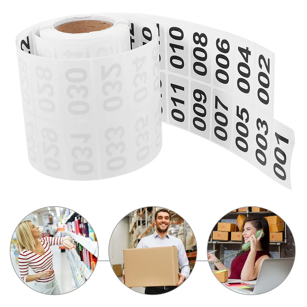 2 Rolls Numbered Decals Labels for Warehouse Inventory Self Adhesive Small Number Stickers for Efficient Management