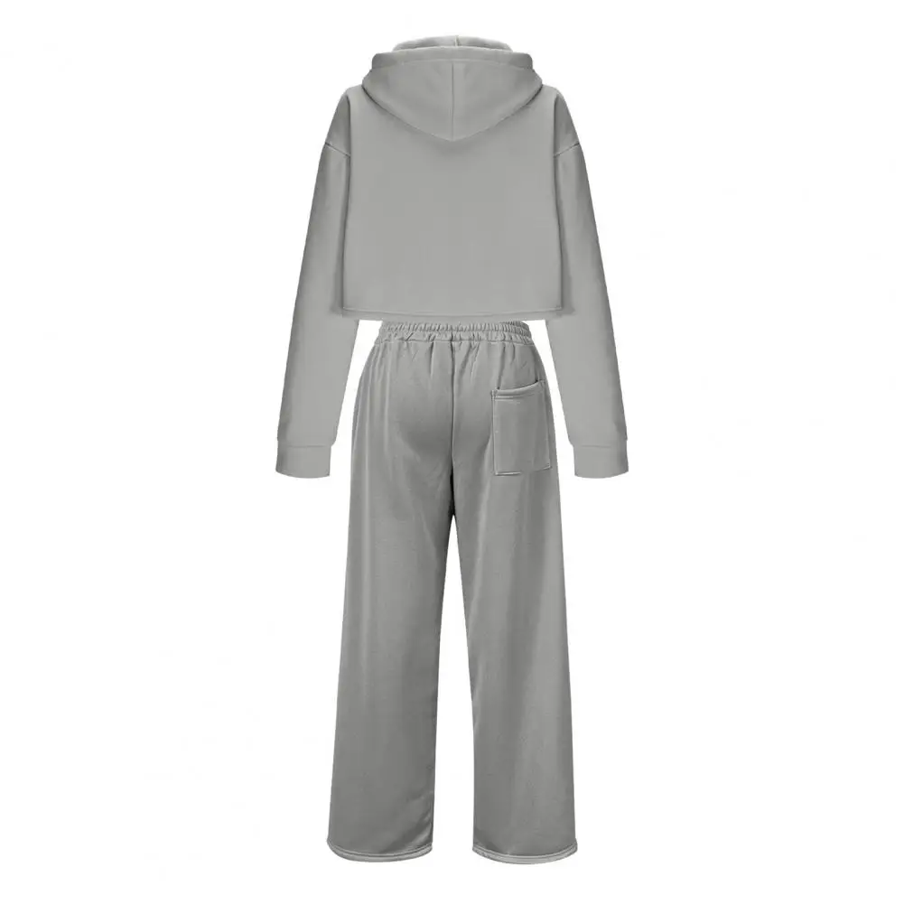 

Толстовка с капюшоном и брюки, спортивный костюм, женский спортивный костюм с длинным рукавом, осенний теплый комплект из двух предметов, спортивные костюмы с капюшоном и карманами