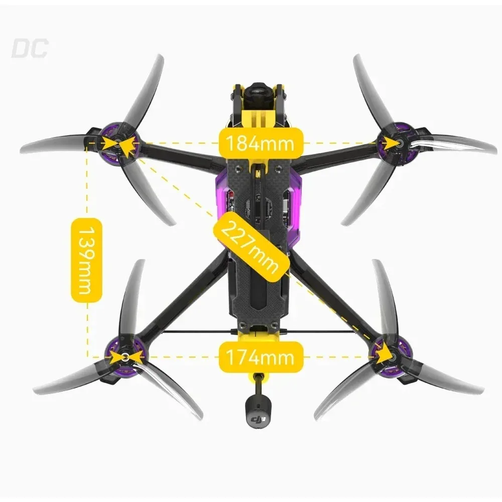 SpeedyBee Mario 5 DC/XH O4 PRO Luchtunit 5 "FPV Drone - 6S Lipo F405 V4 55A Stack Bee Storm 2306.5 PRO 1880KV Motor