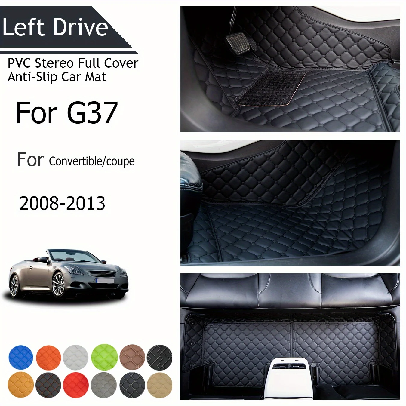 

TEGART 【LHD】For Infiniti For G37 Convertible/coupe 2008-2013 Three Layer PVC Stereo Full Cover Anti-Slip Car Mat