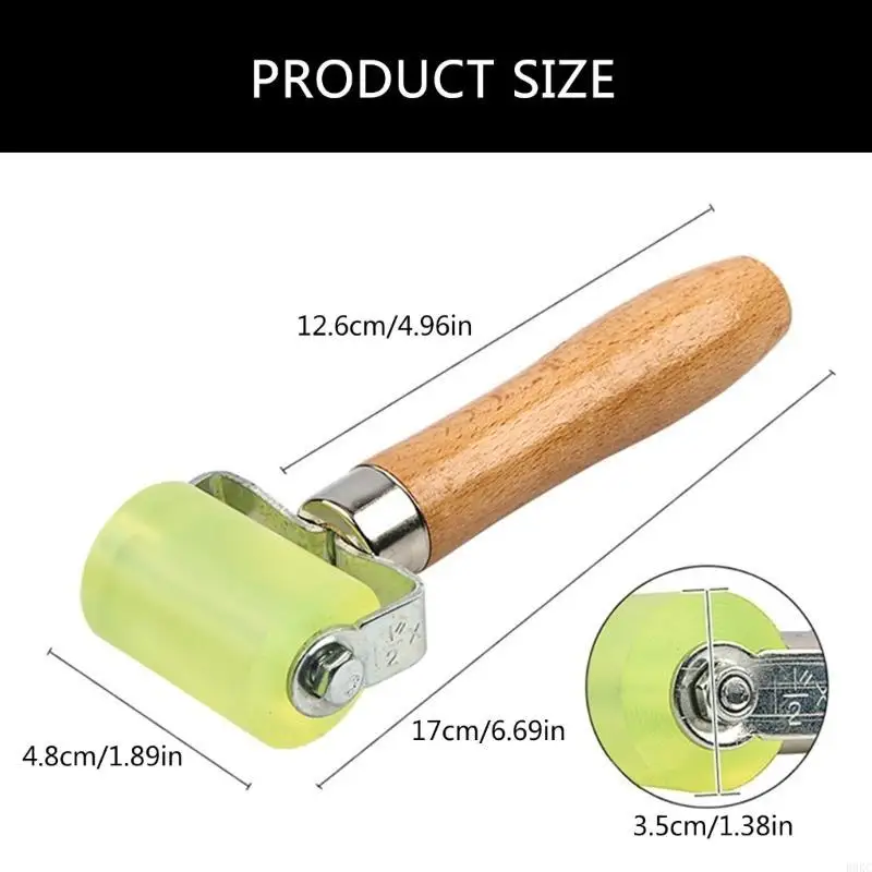 B0KC Multiple Use 48mm Silicone Rubber Roller Profession Use Heat Resistant for Smooth Wallpaper Edges Banding in Woodworking